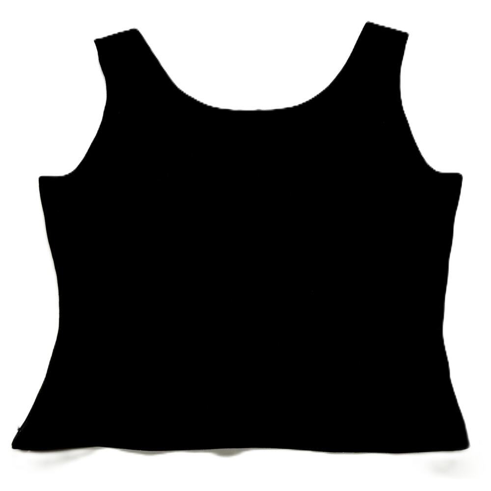 Le Suit Petite Top Women Size 10 Black Tank Blouse Side Zip Career
